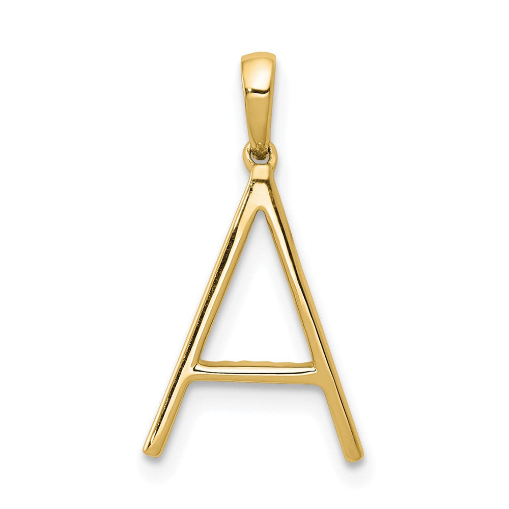14K Gelbgold Initial-Anhänger mit echtem Diamant, Buchstabe A