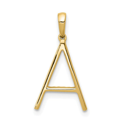 14K Gelbgold Initial-Anhänger mit echtem Diamant, Buchstabe A