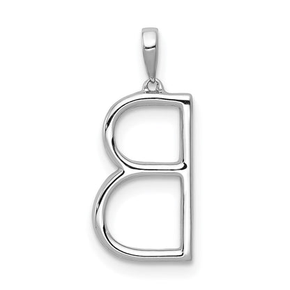 14K Weißgold Echter Diamant Buchstabe-B-Anhänger