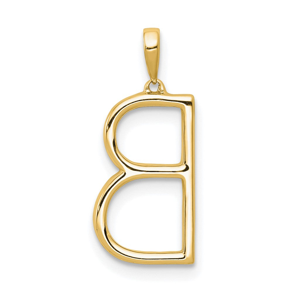 14K Gelbgold Anhänger mit echtem Diamant-Buchstaben „B“