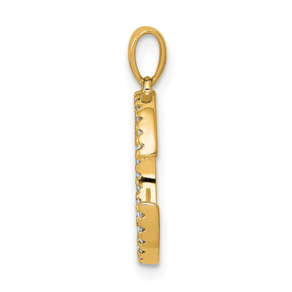 Initial-Anhänger Buchstabe C mit echtem Diamant aus 14K Gelbgold