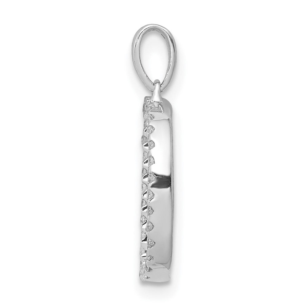 14K Weißgold Anhänger mit echtem Diamant-Buchstaben D