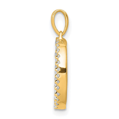14K Gelbgold Initial-Anhänger Buchstabe D mit echtem Diamant