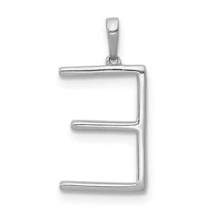 14K Weißgold Buchstaben-Anhänger „E” mit echten Diamanten