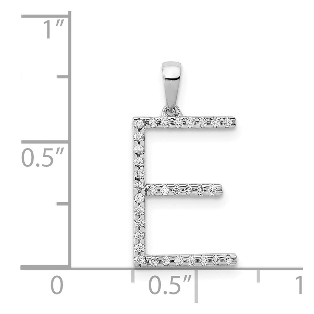 14K Weißgold Buchstaben-Anhänger „E” mit echten Diamanten