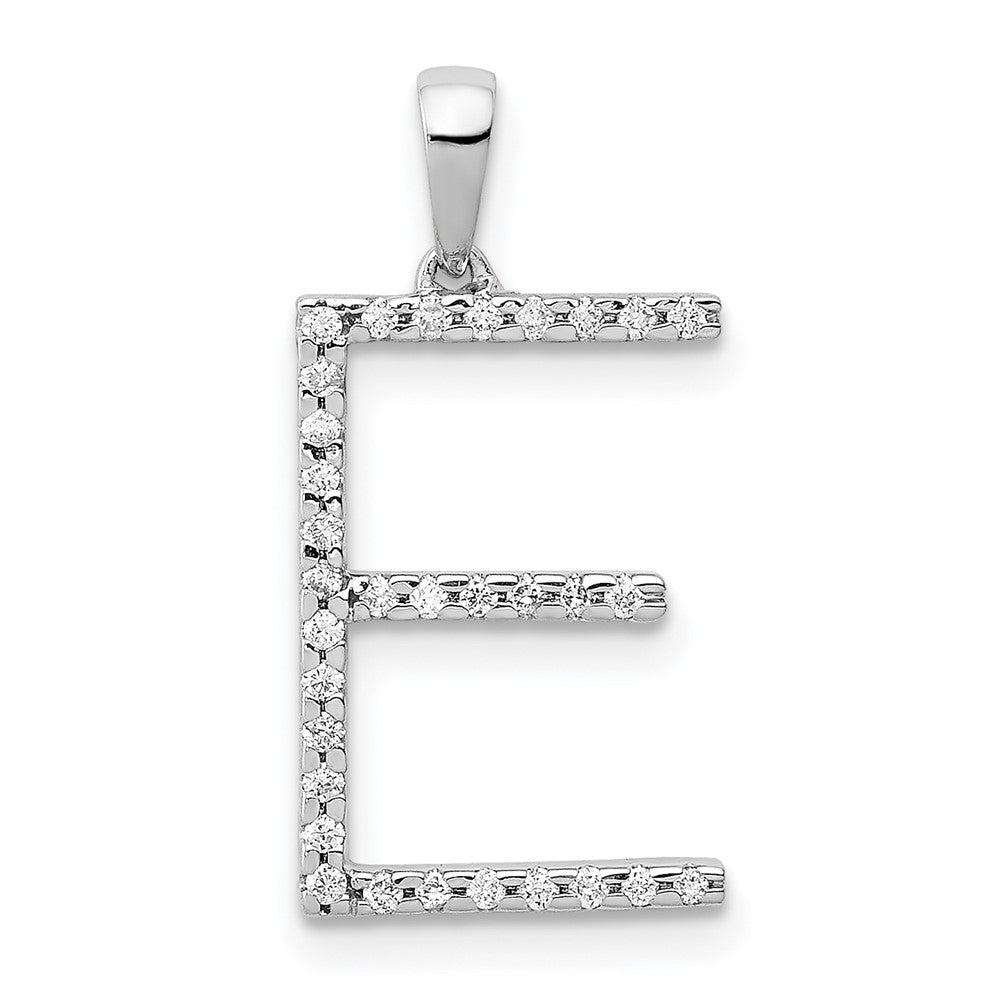 14K Weißgold Buchstaben-Anhänger „E” mit echten Diamanten