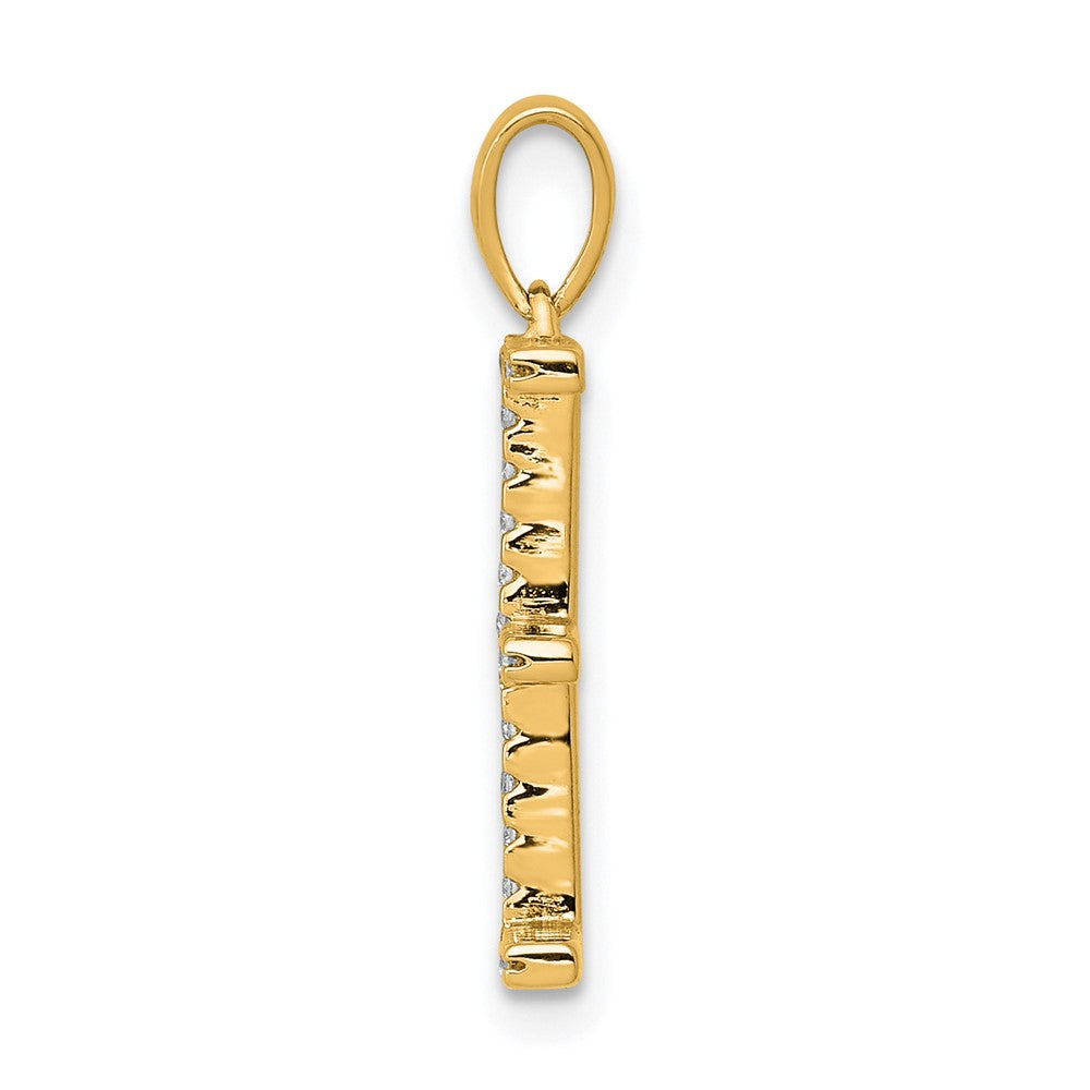 14K Gelbgold Anhänger mit echtem Diamant, Buchstabe E