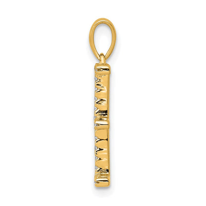 14K Gelbgold Anhänger mit echtem Diamant, Buchstabe E