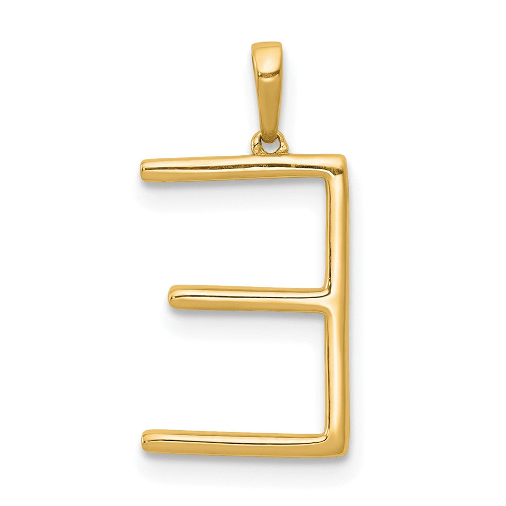 14K Gelbgold Anhänger mit echtem Diamant, Buchstabe E