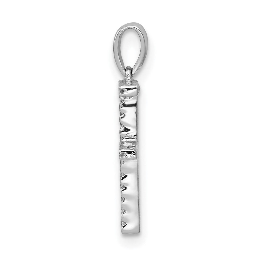 14K Weißgold Anhänger mit echtem Diamant-Initial-Buchstaben "F