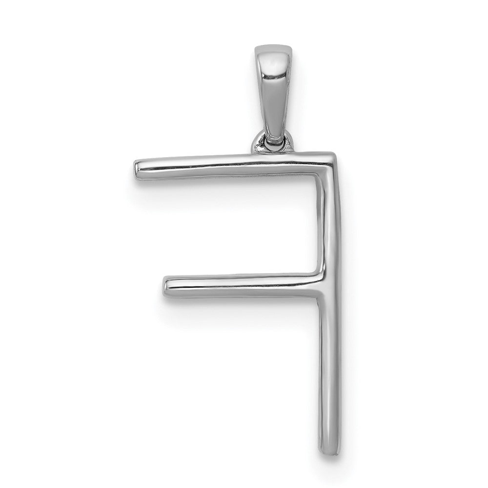 14K Weißgold Anhänger mit echtem Diamant-Initial-Buchstaben "F
