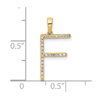 14K Gelbgold Anhänger mit echtem Diamant-Buchstaben „F