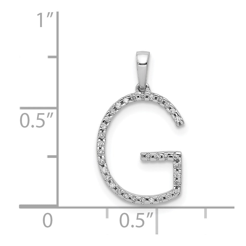 14K Weißgold Anhänger mit echtem Diamant-Buchstaben „G