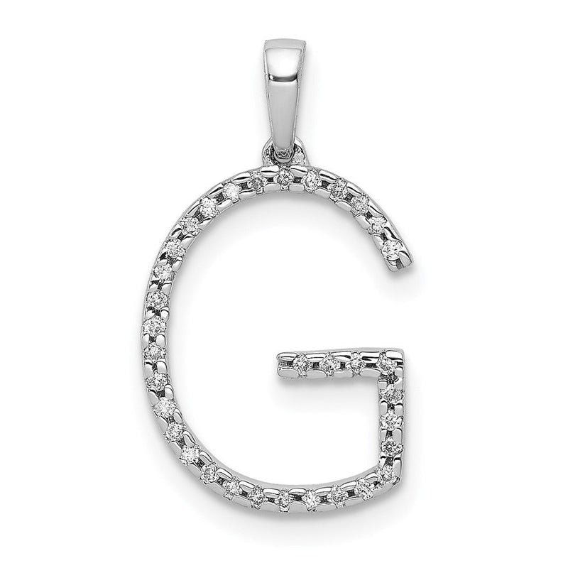 14K Weißgold Anhänger mit echtem Diamant-Buchstaben „G