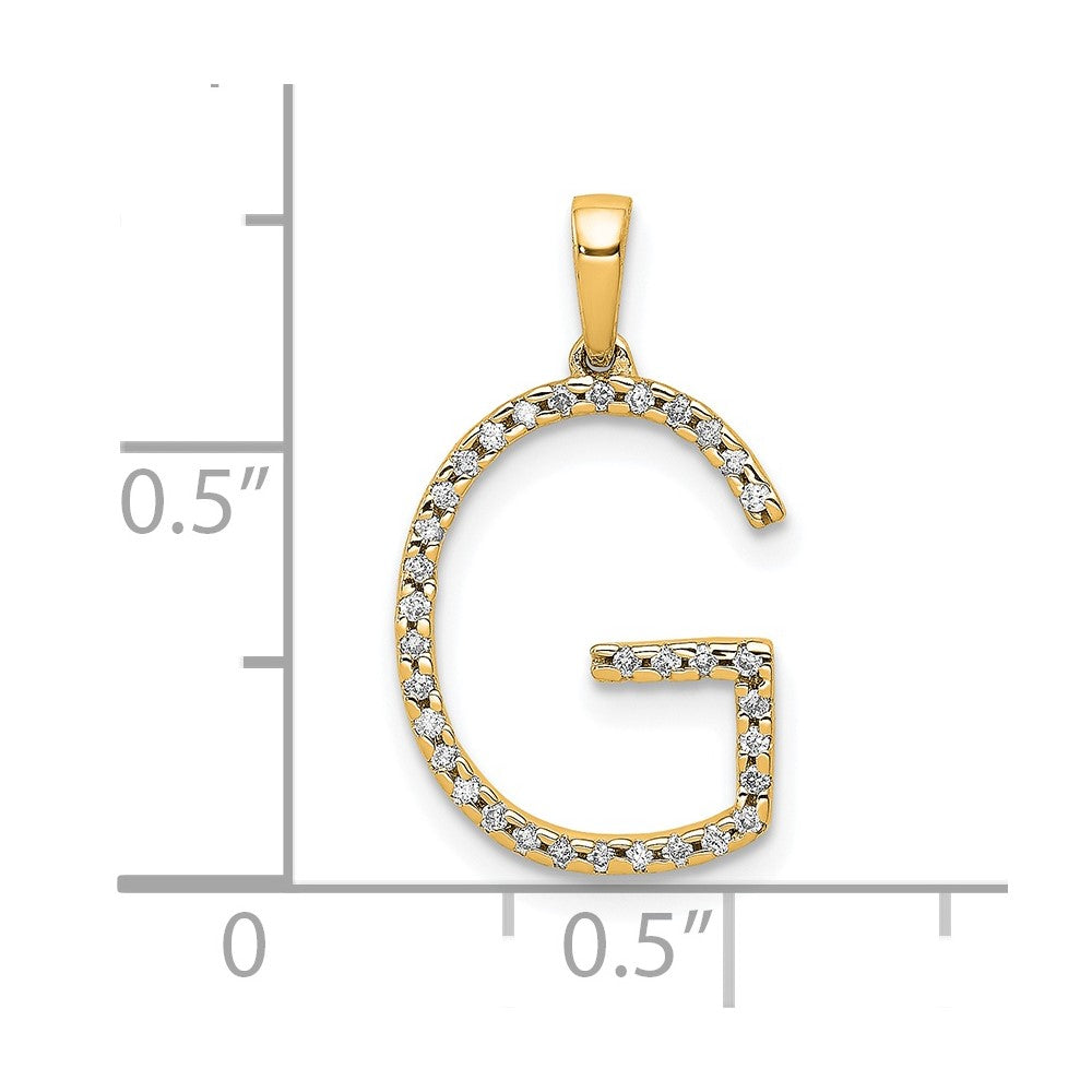 14K Gelbgold Diamant-Buchstabenanhänger "G