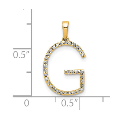 14K Gelbgold Diamant-Buchstabenanhänger "G