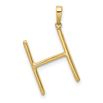 14K Gelbgold Anhänger Buchstabe H mit echtem Diamant