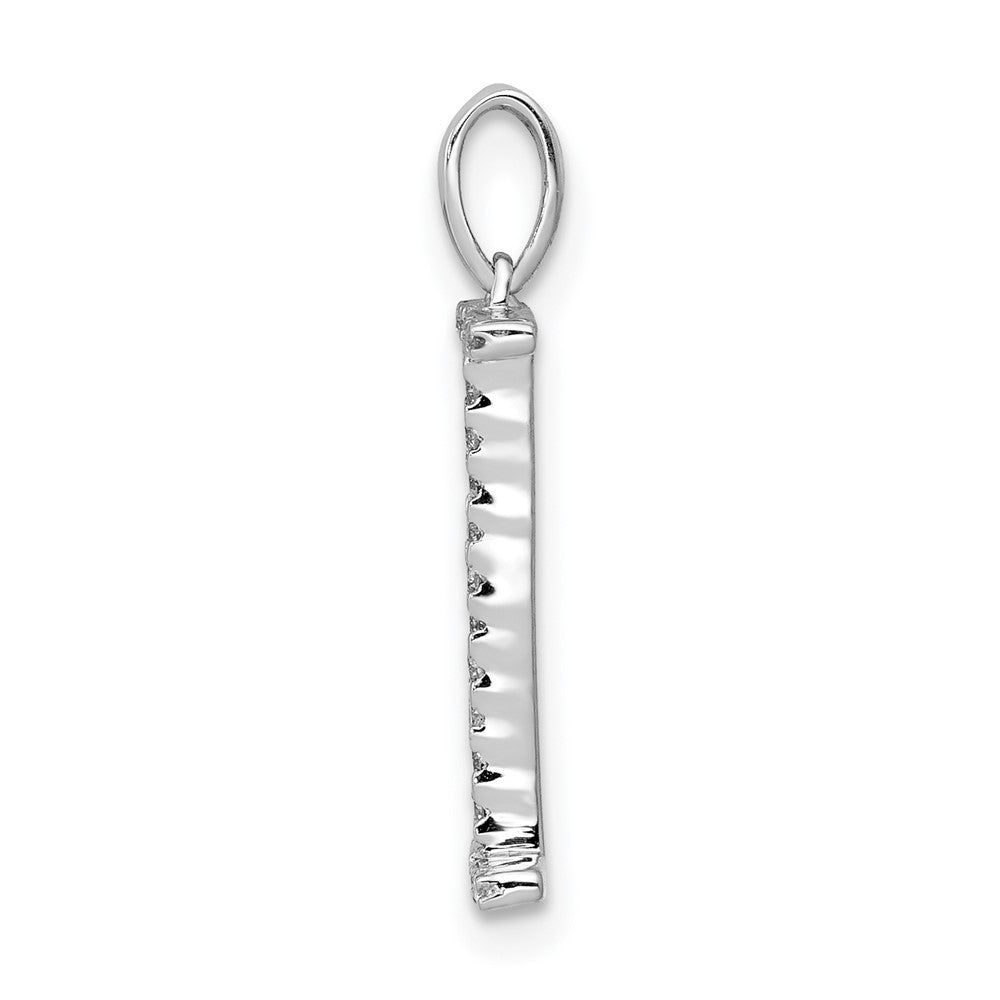 14K Weißgold Anhänger mit echtem Diamant-Buchstaben "I