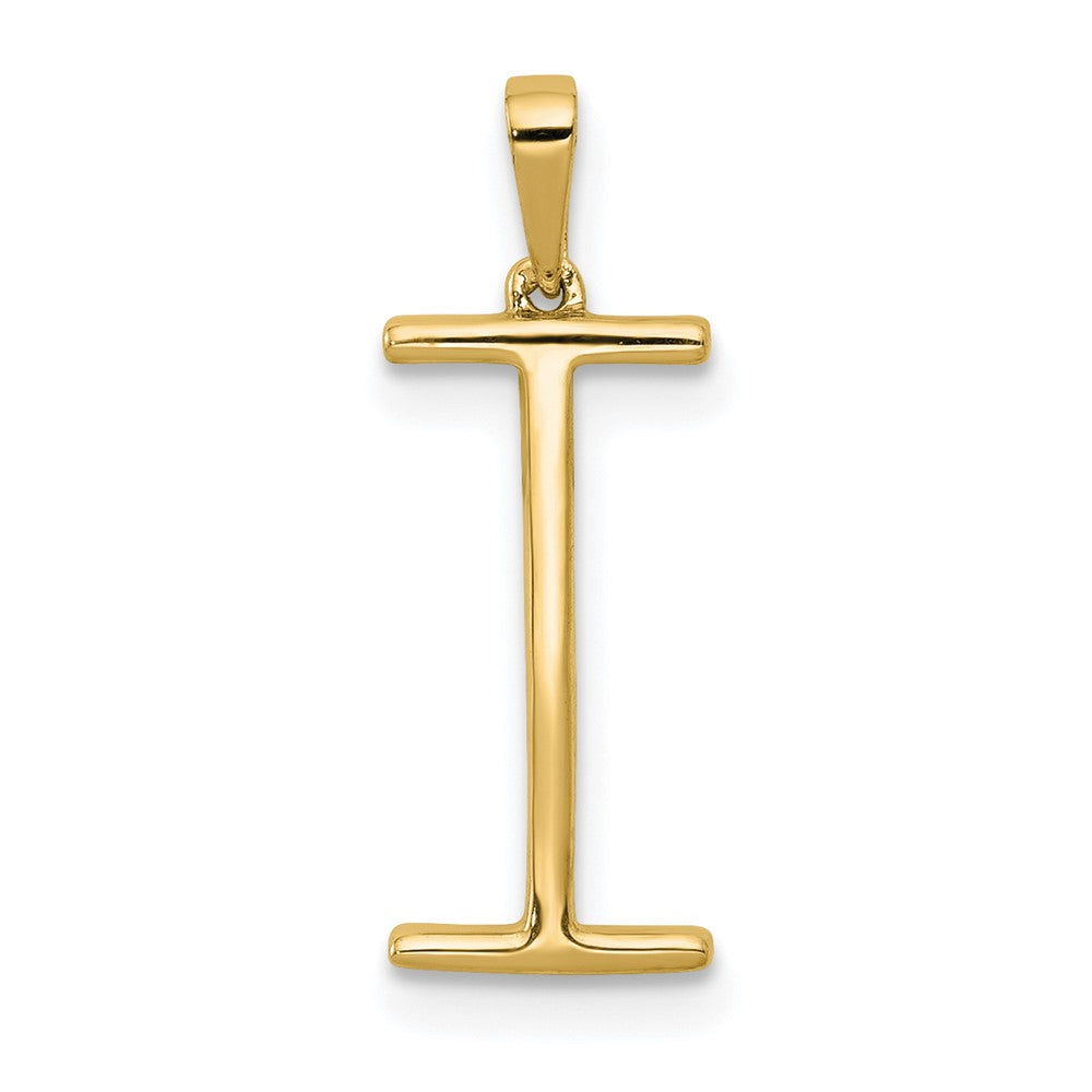 14K Gelbgold Echter Diamant Buchstabe I Initial-Anhänger