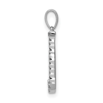14K Weißgold Anhänger mit echtem Diamant, Buchstabe J