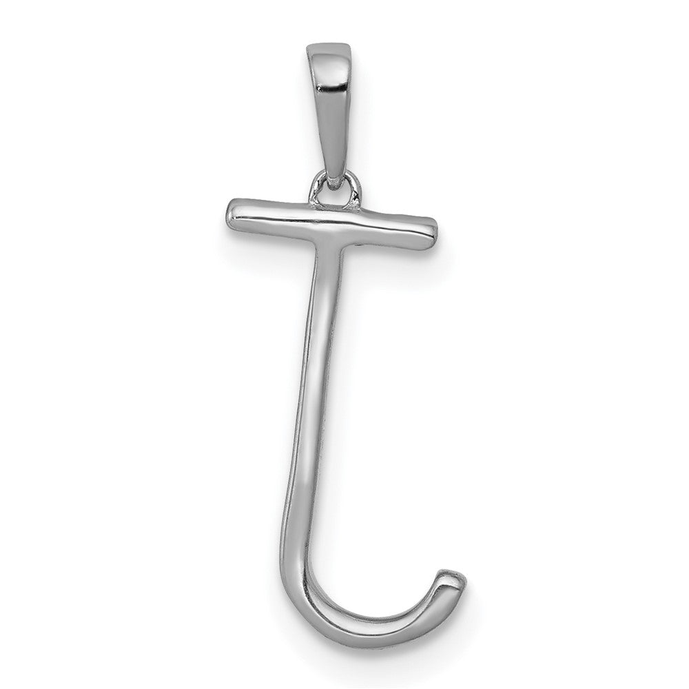14K Weißgold Anhänger mit echtem Diamant, Buchstabe J