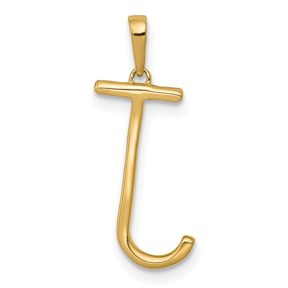 14K Gelbgold Echter Diamant Buchstabe J Initial-Anhänger