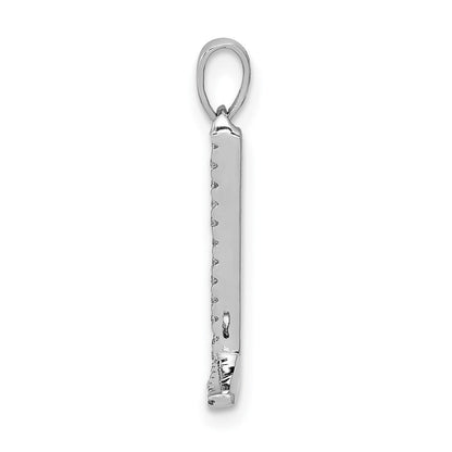 14K Weißgold Anhänger mit echtem Diamant-Buchstaben "L