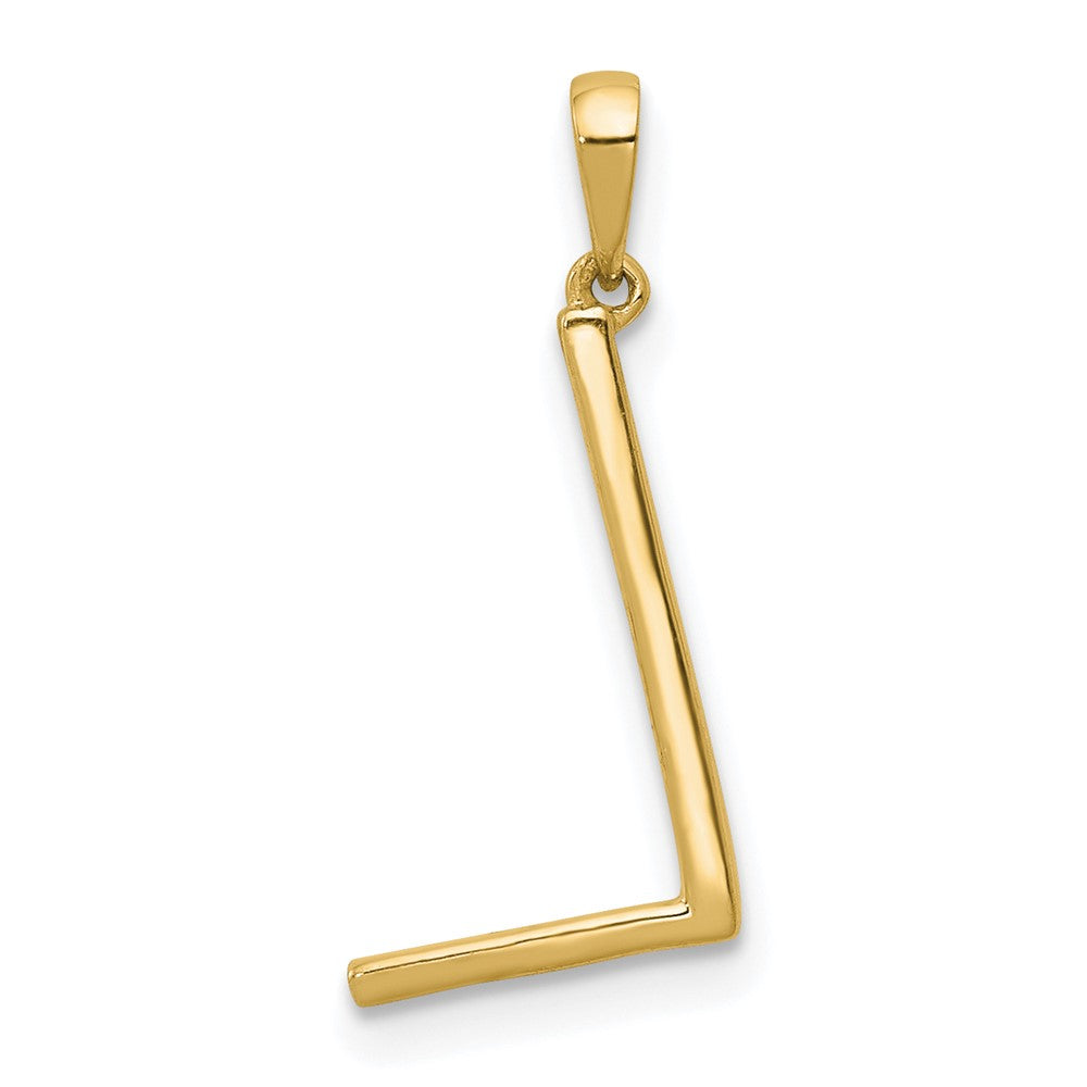 14K Gelbgold Echter Diamant Buchstabe L Initial-Anhänger