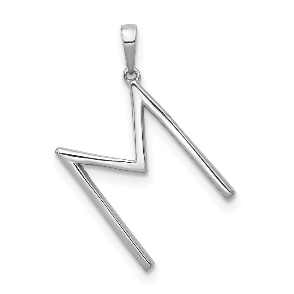 14K Weißgold Anhänger mit echtem Diamant-Buchstaben „M“