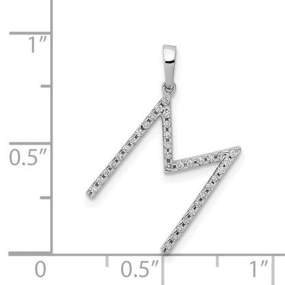 14K Weißgold Anhänger mit echtem Diamant-Buchstaben „M“