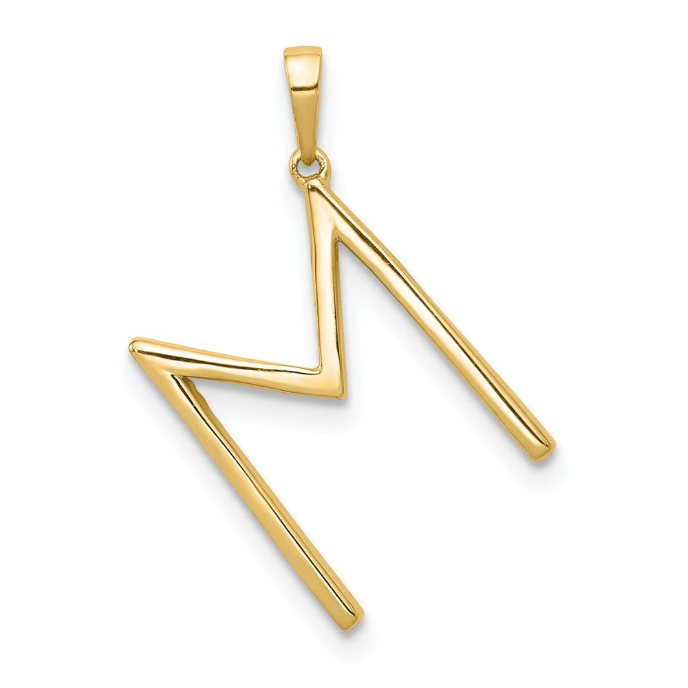 14K Gelbgold Echter Diamant Buchstabe M Initial-Anhänger