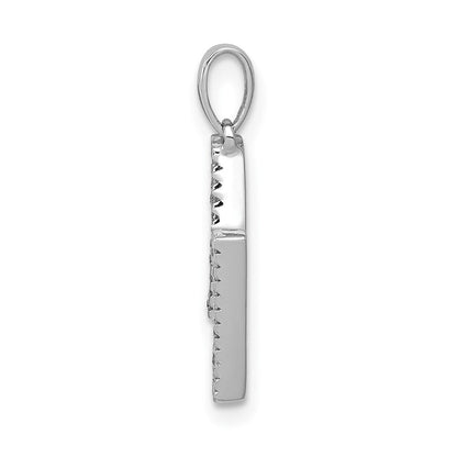 14K Weißgold Anhänger mit echtem Diamant-Buchstaben „N
