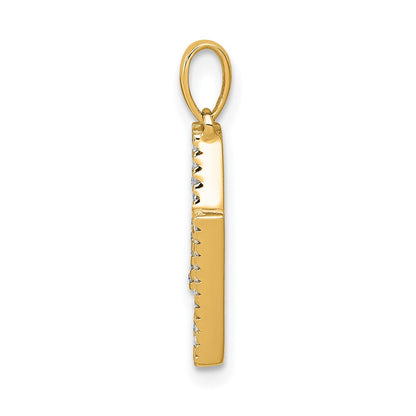 14K Gelbgold Anhänger mit echtem Diamant-Buchstaben „N