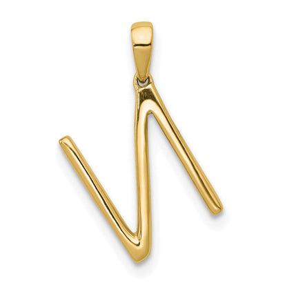 14K Gelbgold Anhänger mit echtem Diamant-Buchstaben „N