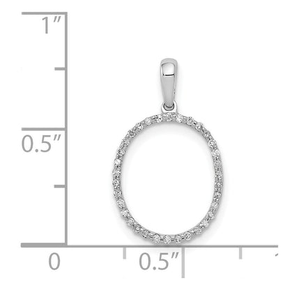 14K Weißgold Initial-Anhänger mit echtem Diamant, Buchstabe „O