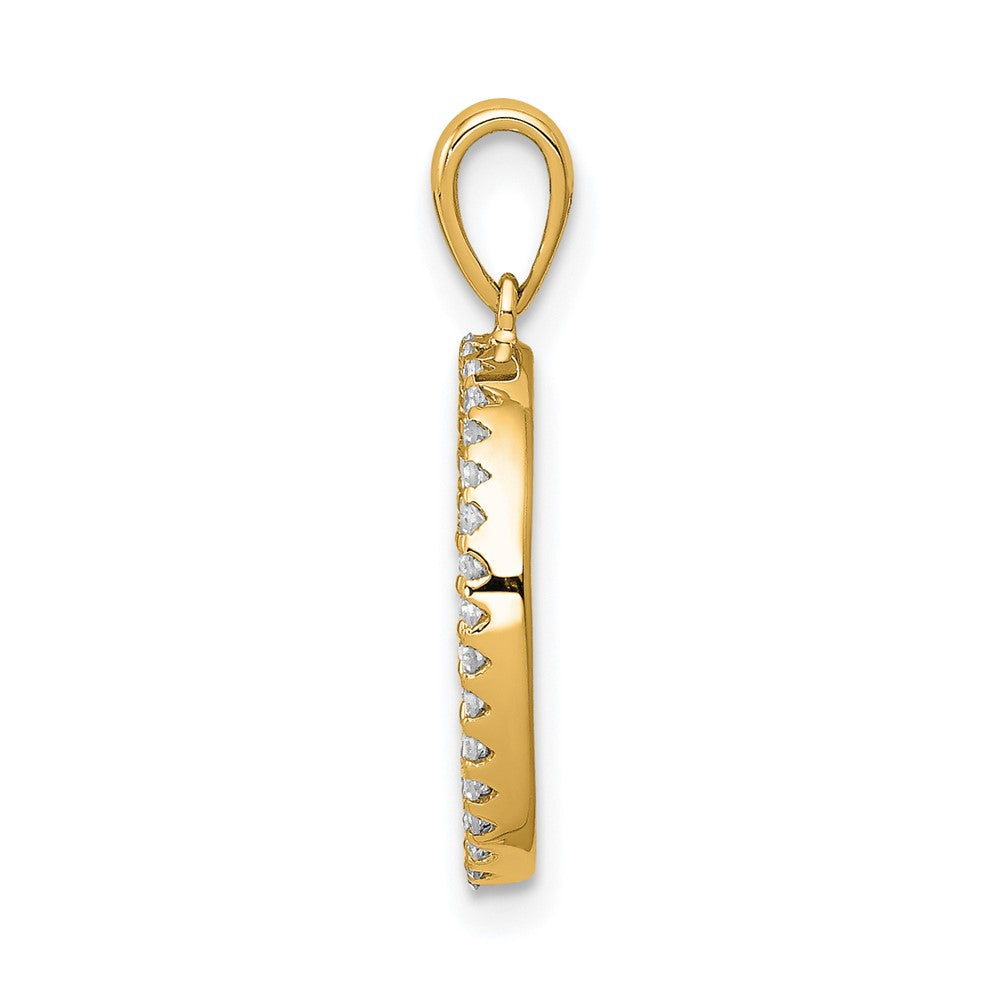14K Gelbgold Diamant-Buchstabenanhänger „O" (Initial)