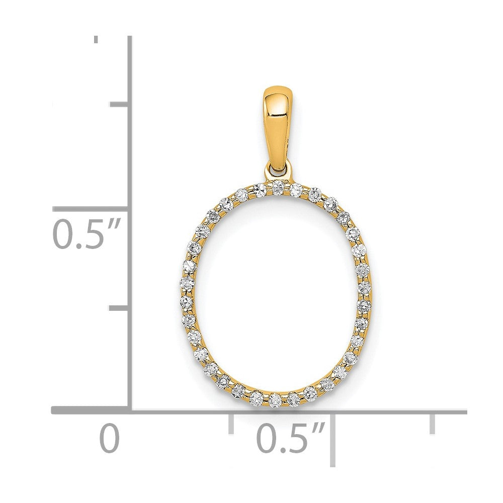 14K Gelbgold Diamant-Buchstabenanhänger „O" (Initial)