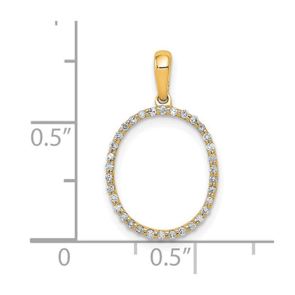 14K Gelbgold Diamant-Buchstabenanhänger „O" (Initial)