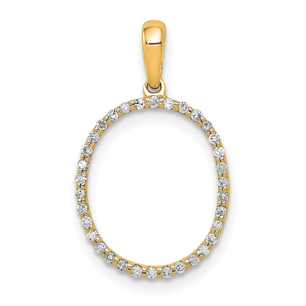 14K Gelbgold Diamant-Buchstabenanhänger „O" (Initial)