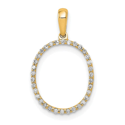 14K Gelbgold Diamant-Buchstabenanhänger „O" (Initial)