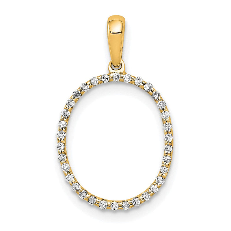 14K Gelbgold Diamant-Buchstabenanhänger „O" (Initial)