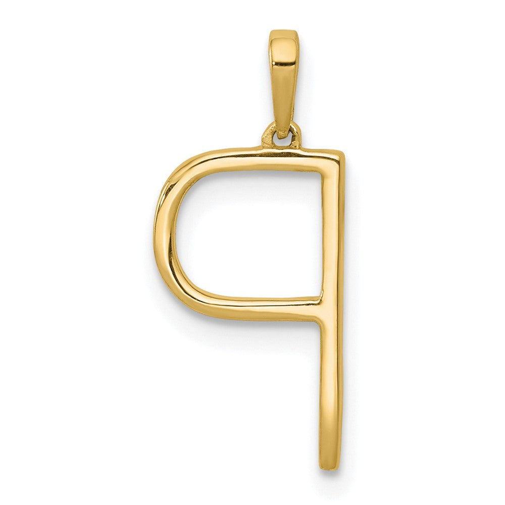 14K Gelbgold Echter Diamant Buchstabe P Initial-Anhänger