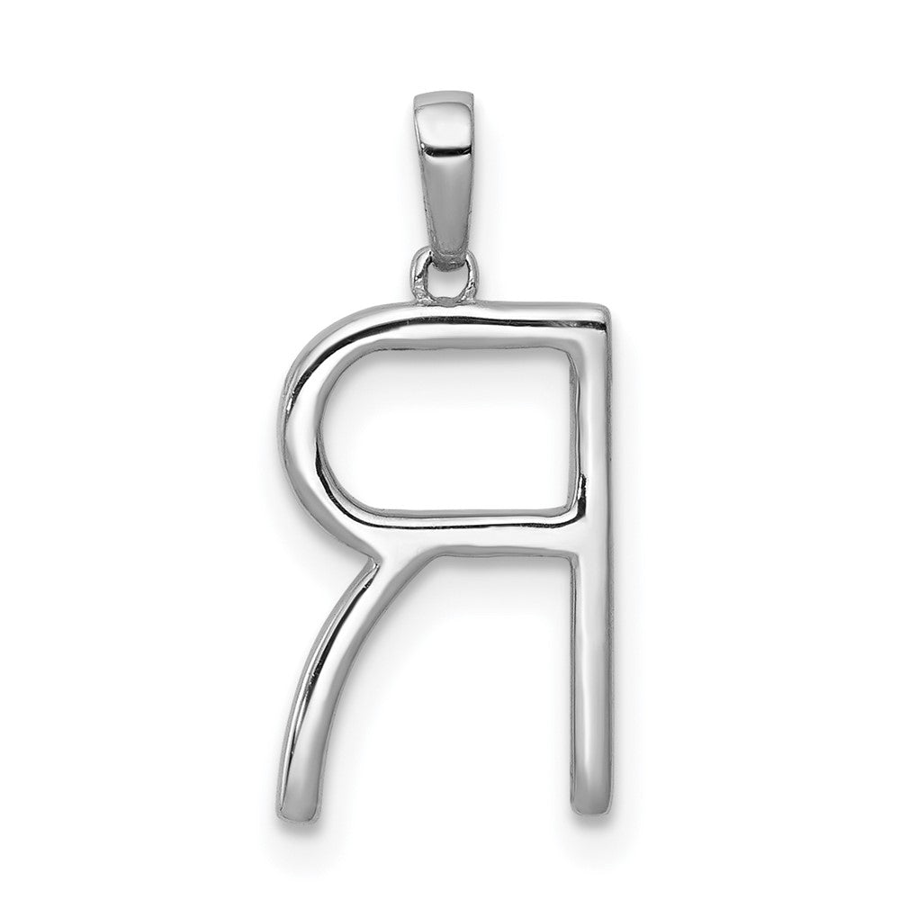 14K Weißgold Diamant-Buchstaben-Anhänger „R" (Initiale)
