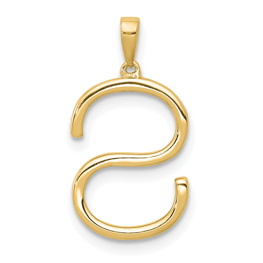 14K Gelbgold Echter Diamant Buchstabe S Initial-Anhänger
