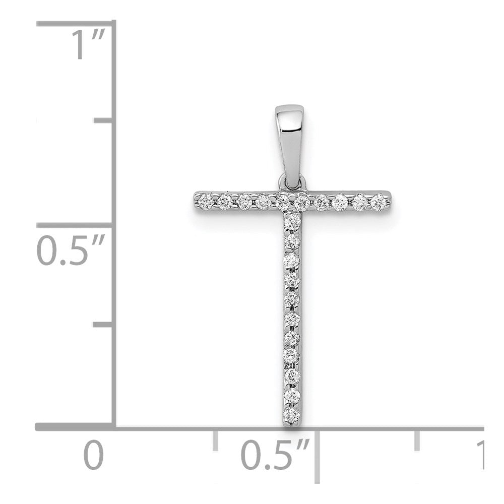 14K Weißgold Diamant-Buchstabenanhänger „T" mit echten Diamanten