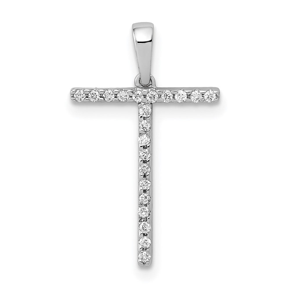 14K Weißgold Diamant-Buchstabenanhänger „T" mit echten Diamanten