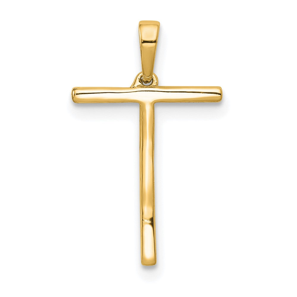 14K Gelbgold Echter Diamant Buchstabe T Initial-Anhänger