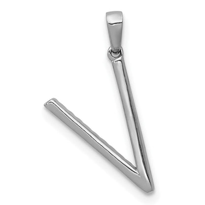 14K Weißgold Anhänger mit echtem Diamant-Initialbuchstaben „V“