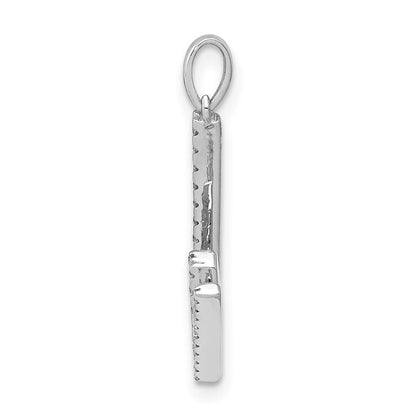 14K Weißgold Anhänger mit echtem Diamant-Buchstaben „W