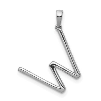 14K Weißgold Anhänger mit echtem Diamant-Buchstaben „W